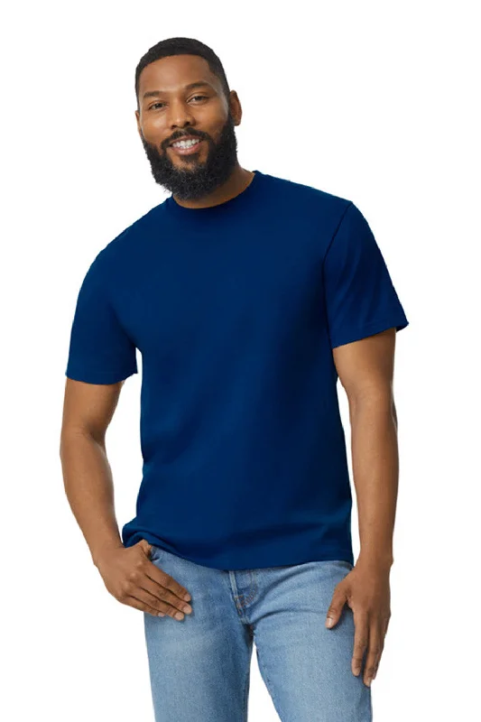 men’s comfortable short sleeve t-shirts for daily wear -Gildan Mens Softstyle Short Sleeve Crewneck T-Shirt - Navy Blue