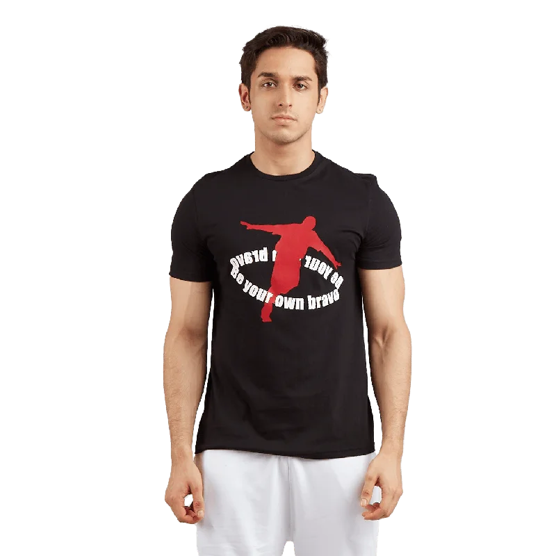 men’s stylish short sleeve t-shirts for active days -djbravo47 Men's Black - Be Your Own Bravo T-shirt