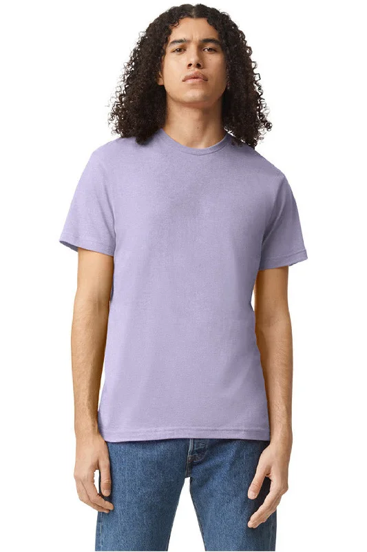 comfortable short sleeve shirts for hot climates -American Apparel Mens CVC Short Sleeve Crewneck T-Shirt - Heather Lilac Purple