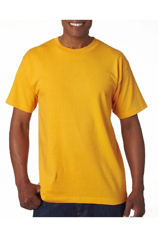 stylish short sleeve t-shirts for sports events -Bayside Mens USA Made Short Sleeve Crewneck T-Shirt - Gold