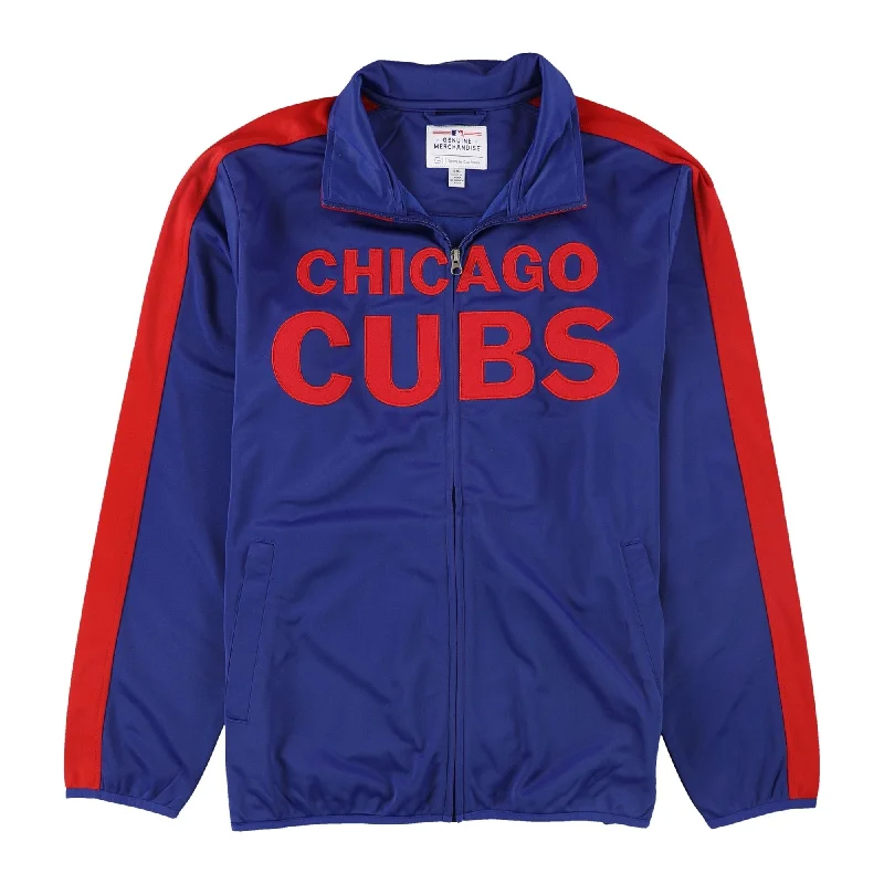 Men's silky fleece jackets-G-III Sports Mens Chicago Cubs Track Jacket, Blue, Large (Regular)