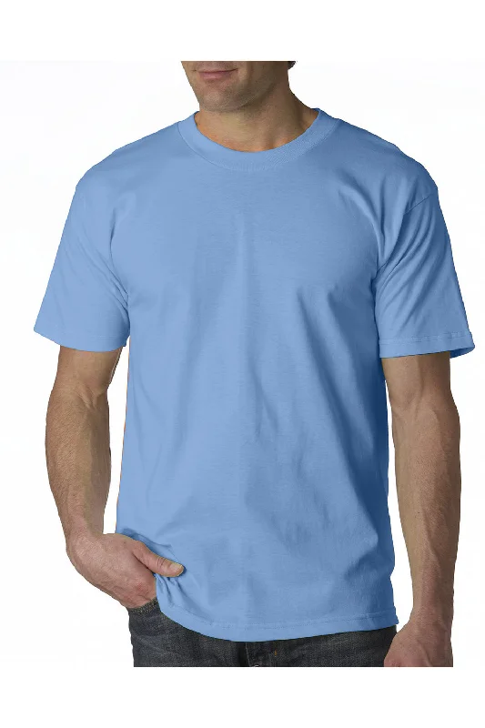 trendy short sleeve shirts with floral patterns -Bayside Mens USA Made Short Sleeve Crewneck T-Shirt - Carolina Blue