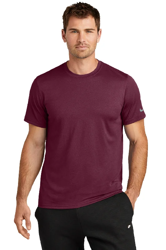 stylish short sleeve t-shirts for all seasons -Nike Mens rLegend Dri-Fit Moisture Wicking Short Sleeve Crewneck T-Shirt - Deep Maroon