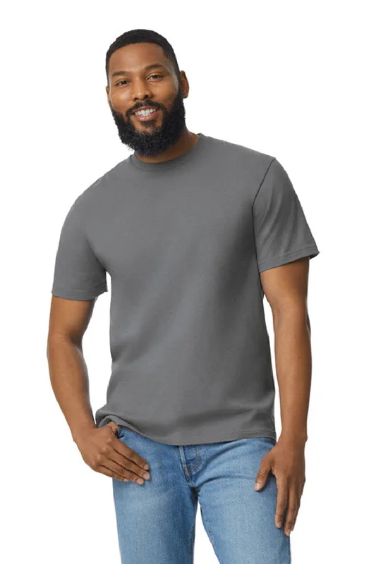 men’s classic short sleeve polo shirts with patterns -Gildan Mens Softstyle Short Sleeve Crewneck T-Shirt - Heather Graphite Grey