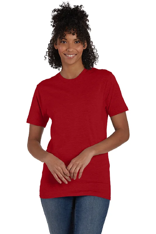 high-quality short sleeve t-shirts with logos -Hanes Mens Nano-T Short Sleeve Crewneck T-Shirt - Heather Pepper Red - Closeout