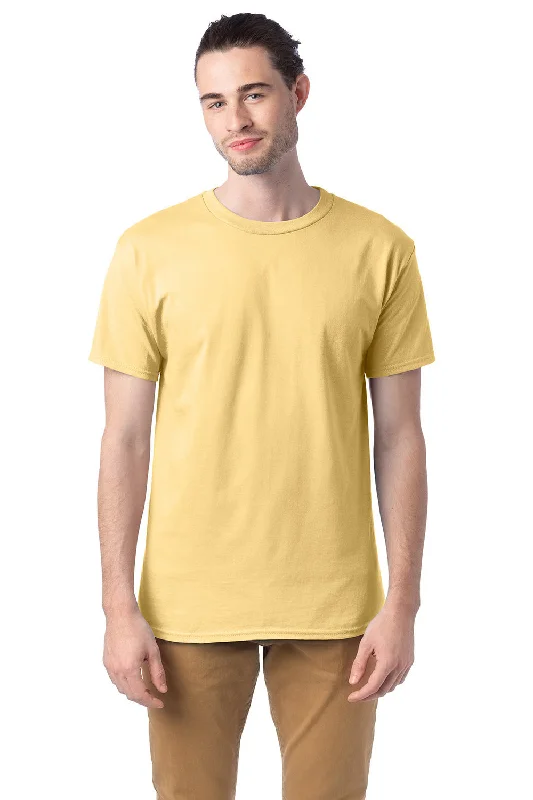 men’s breathable and comfortable short sleeve shirts -Hanes Mens ComfortSoft Short Sleeve Crewneck T-Shirt - Athletic Gold