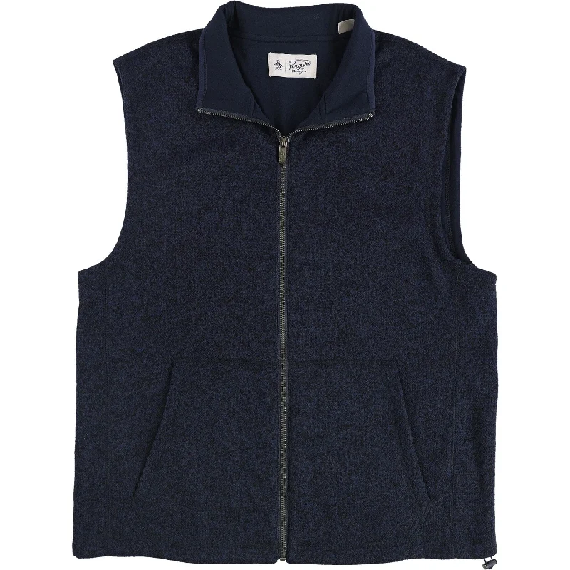 Men's glossy leather jackets-Original Penguin Mens Polar Fleece Outerwear Vest, Blue, Large