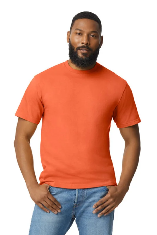 breathable and stylish short sleeve shirts for men’s wardrobe -Gildan Mens Softstyle Short Sleeve Crewneck T-Shirt - Orange