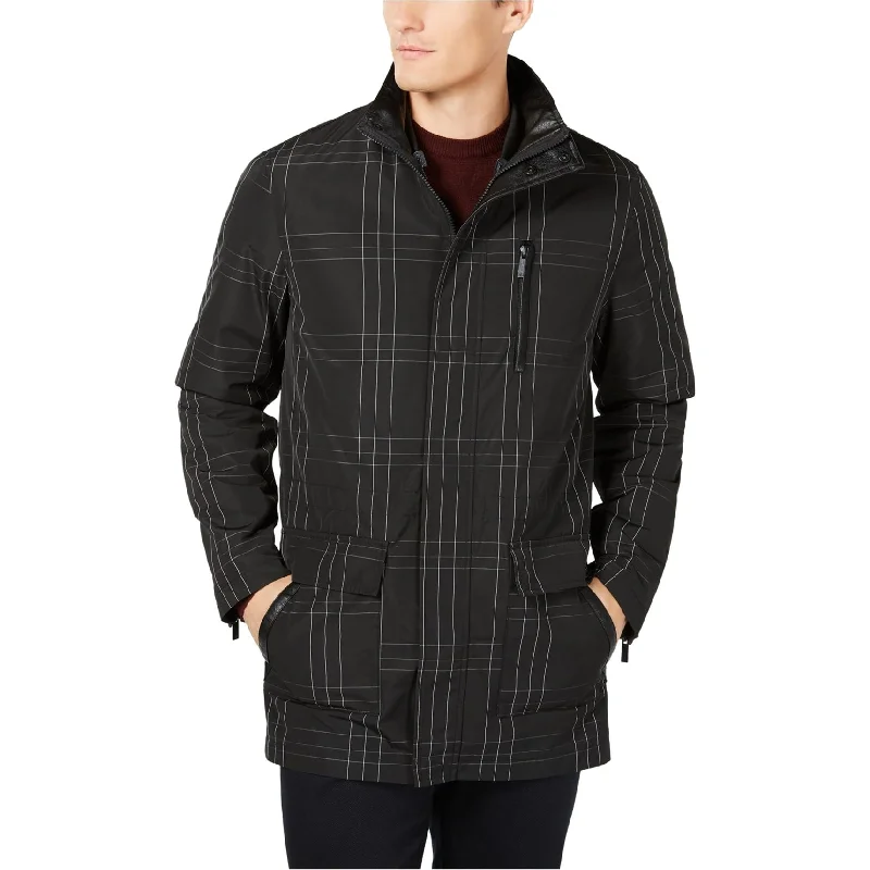 Men's sporty bomber jackets-Ryan Seacrest Mens 3-In-1 Plaid Jacket