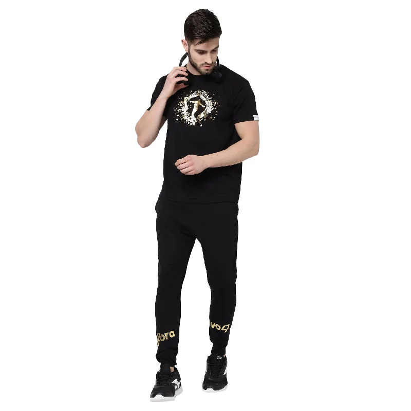 stylish short sleeve shirts for travel and leisure -djbravo47 Men's Black - Music Gold Foiled T-shirt