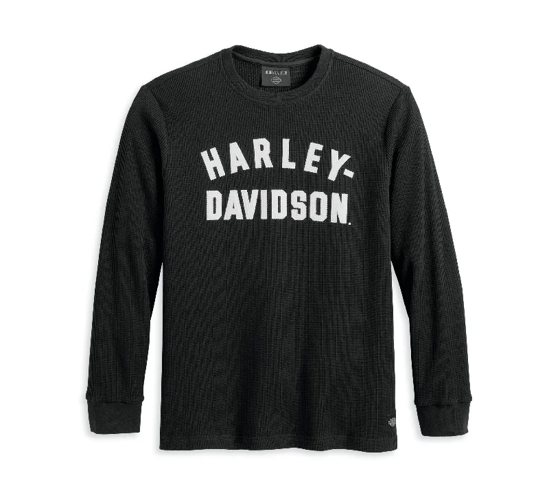 men’s graphic short sleeve shirts for everyday wear -Harley-Davidson Men's Staple Thermal - Black Beauty - 96338-23VM