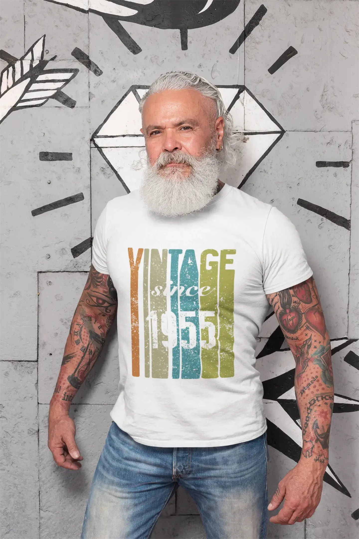 modern short sleeve shirts for fashion-conscious men -1955, Vintage Since 1955 Men's T-shirt White Birthday Gift 00503