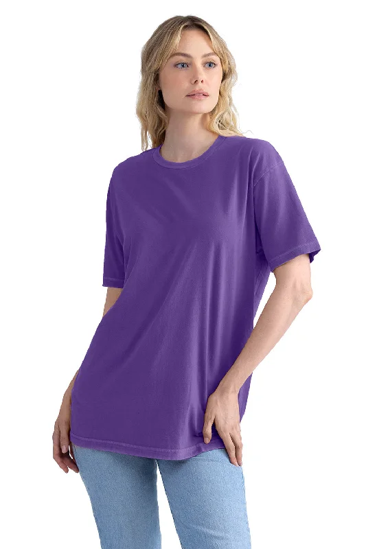 high-quality cotton short sleeve shirts for men -Next Level Mens Soft Wash Short Sleeve Crewneck T-Shirt - Purple Rush