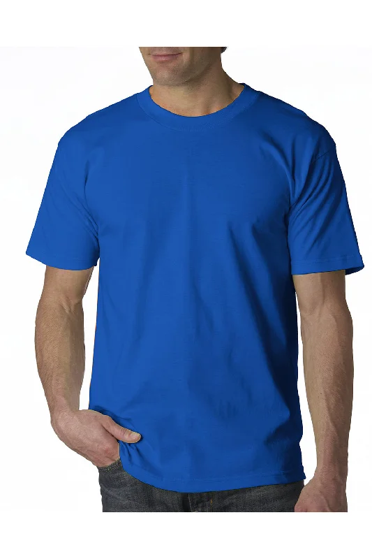 casual short sleeve shirts for hot summer days -Bayside Mens USA Made Short Sleeve Crewneck T-Shirt - Royal Blue