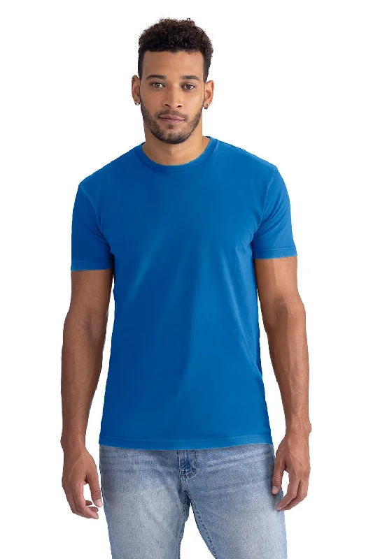 trendy men’s short sleeve t-shirts for fitness -Next Level Mens Soft Wash Short Sleeve Crewneck T-Shirt - Royal Blue