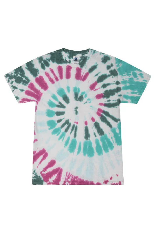 stylish short sleeve shirts for travel and leisure -Tie-Dye Mens Short Sleeve Crewneck T-Shirt - Everglades