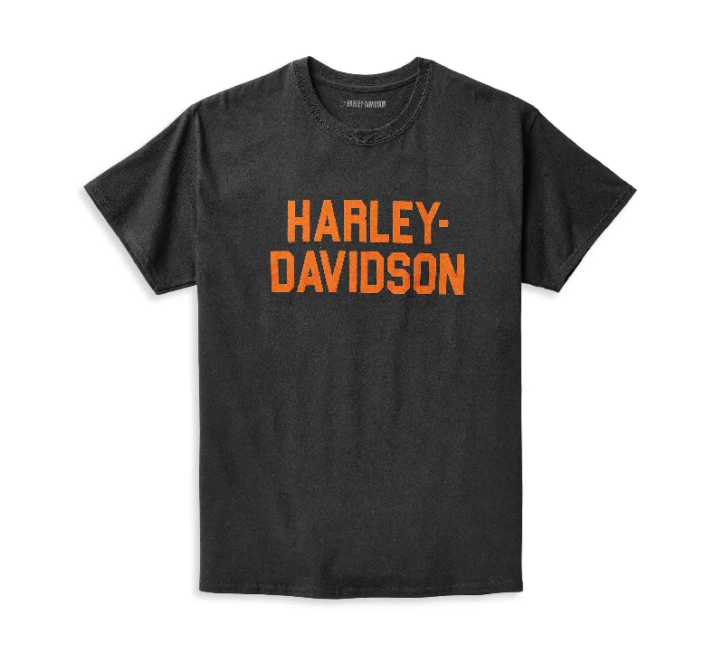 stylish short sleeve shirts for weekend trips -Harley-Davidson Men's Foundation Tee, Black - 96366-22VM