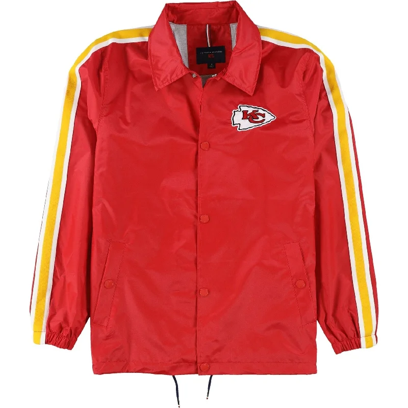 Men's soft fleece jackets-Tommy Hilfiger Mens Kansas City Chiefs Jacket, Red, Medium (Regular)