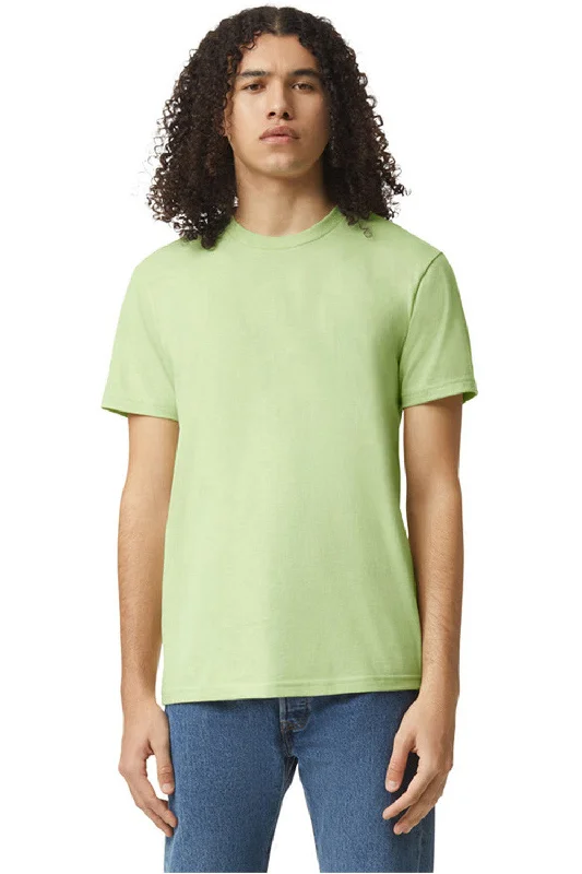 comfortable short sleeve shirts with modern designs -American Apparel Mens CVC Short Sleeve Crewneck T-Shirt - Heather Cucumber Green