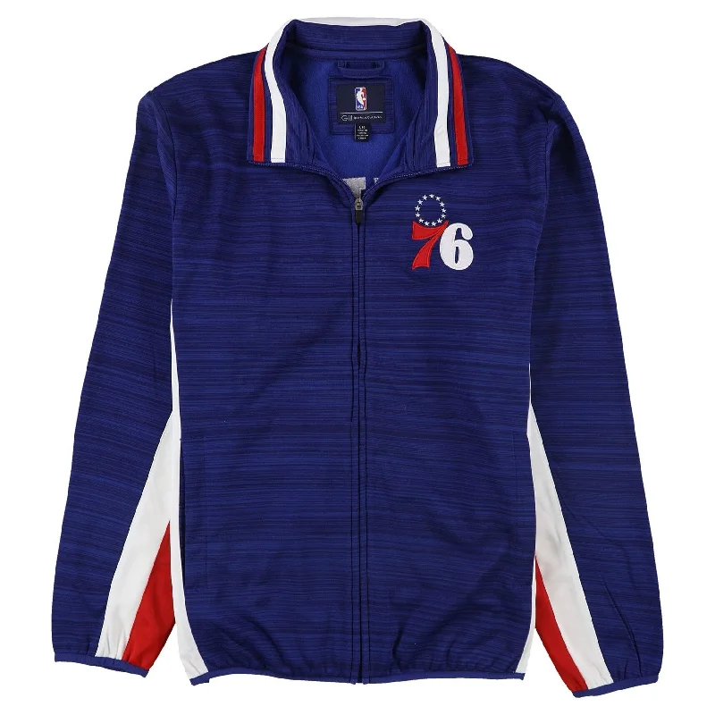 Men's textured quilted jackets-G-III Sports Mens Philadelphia 76ers Track Jacket, Blue, Large (Regular)