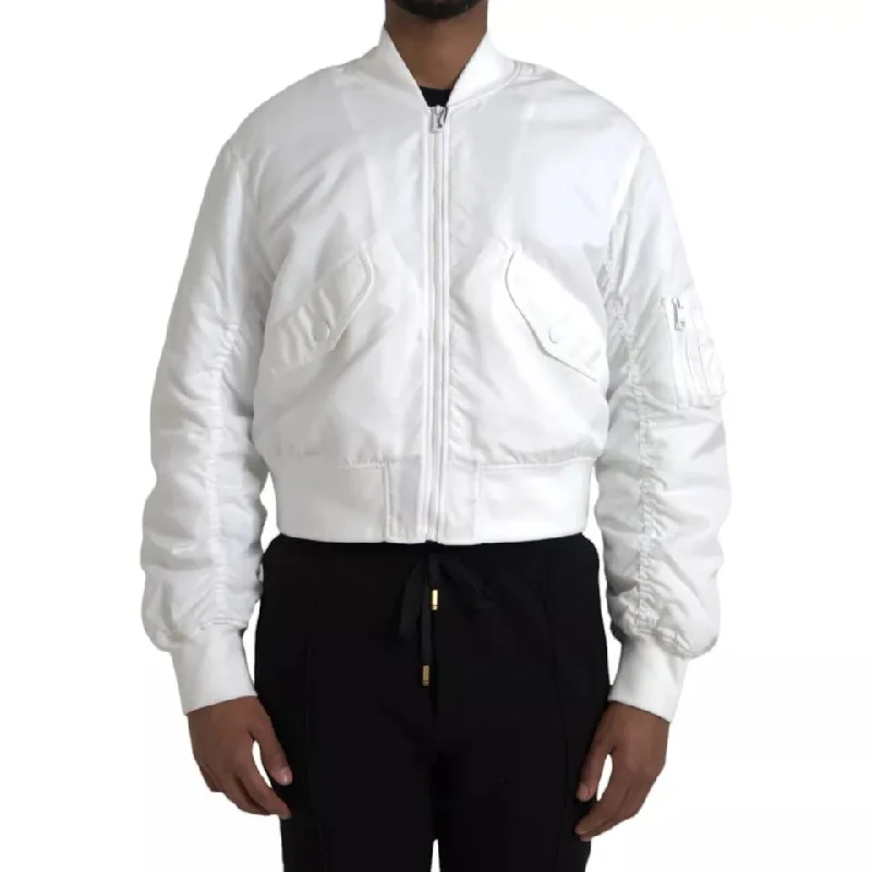 Men's quilted bomber jackets-Dolce & Gabbana  Bomber Long Sleeves Full Zip Men's Jacket (Pre-Owned)