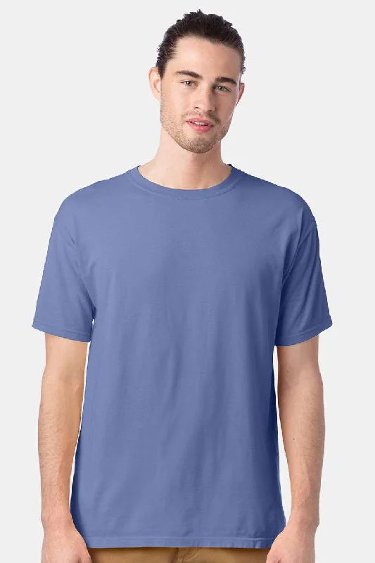 men’s stylish short sleeve shirts for laid-back days -ComfortWash By Hanes Mens Short Sleeve Crewneck T-Shirt - Frontier Blue