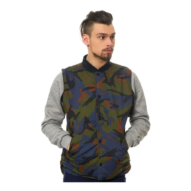 Men's sharp trench jackets-Crooks & Castles Mens The Killstreak Reversible Quilted Vest, Green, 3XL