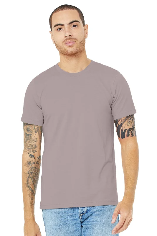 classic short sleeve shirts for casual days out -Bella + Canvas Mens Heather CVC Short Sleeve Crewneck T-Shirt - Heather Pink Gravel