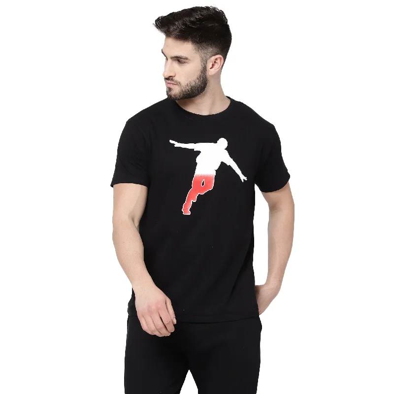 comfortable summer short sleeve shirts for men -djbravo47 Men's Black - Celebration White/Red T-shirt