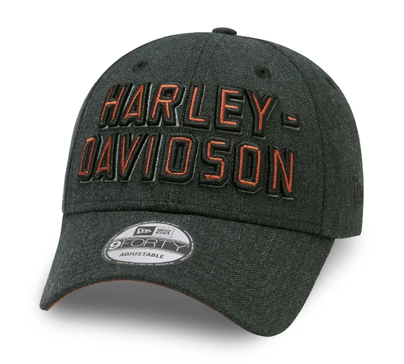 modern and simple short sleeve shirts for men -Harley-Davidson Men's Embroidered Graphic 9FORTY Cap, Black - 99419-20VM