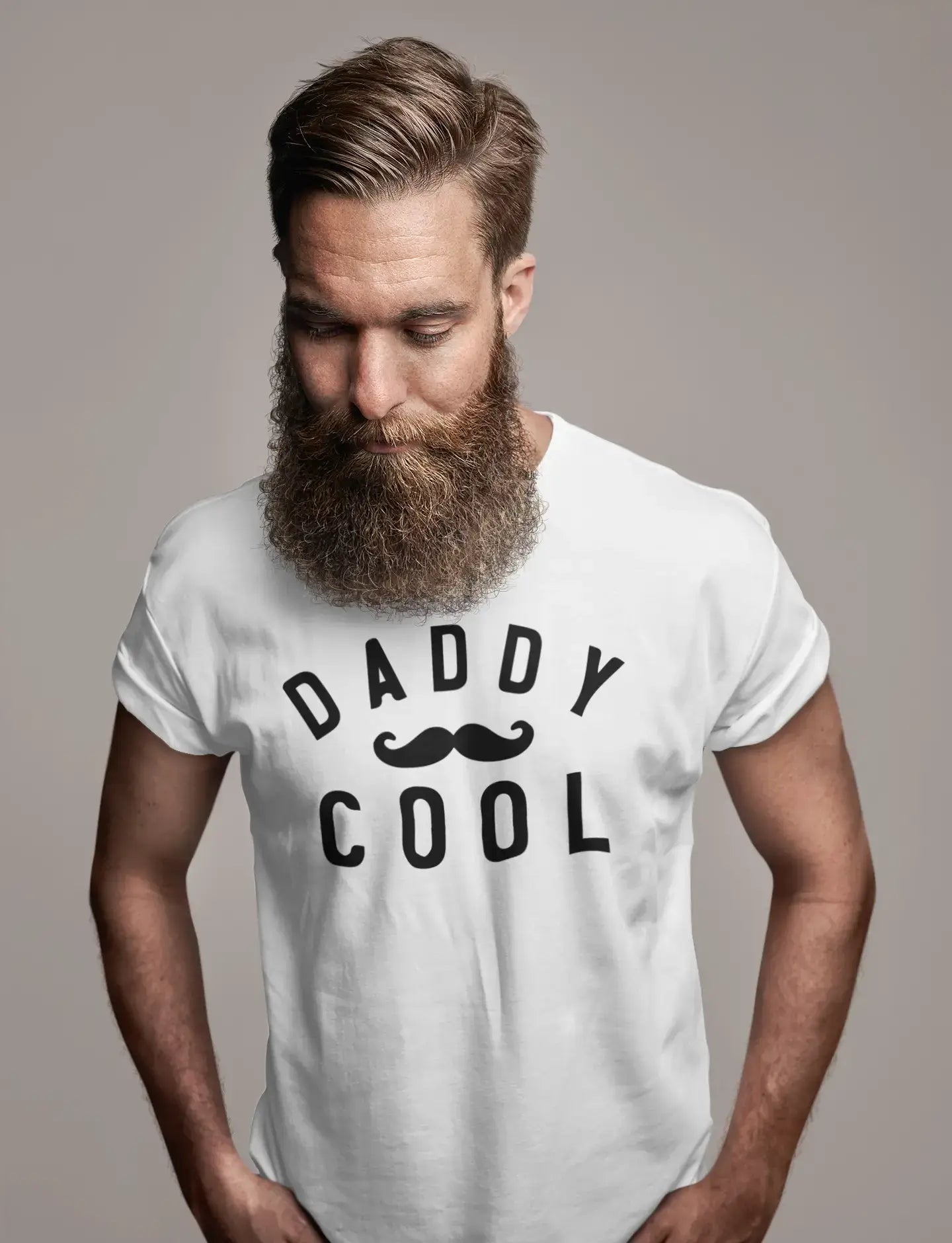 modern short sleeve shirts for fashion-conscious men -Men's Vintage Tee Shirt Graphic T shirt Daddy Cool White