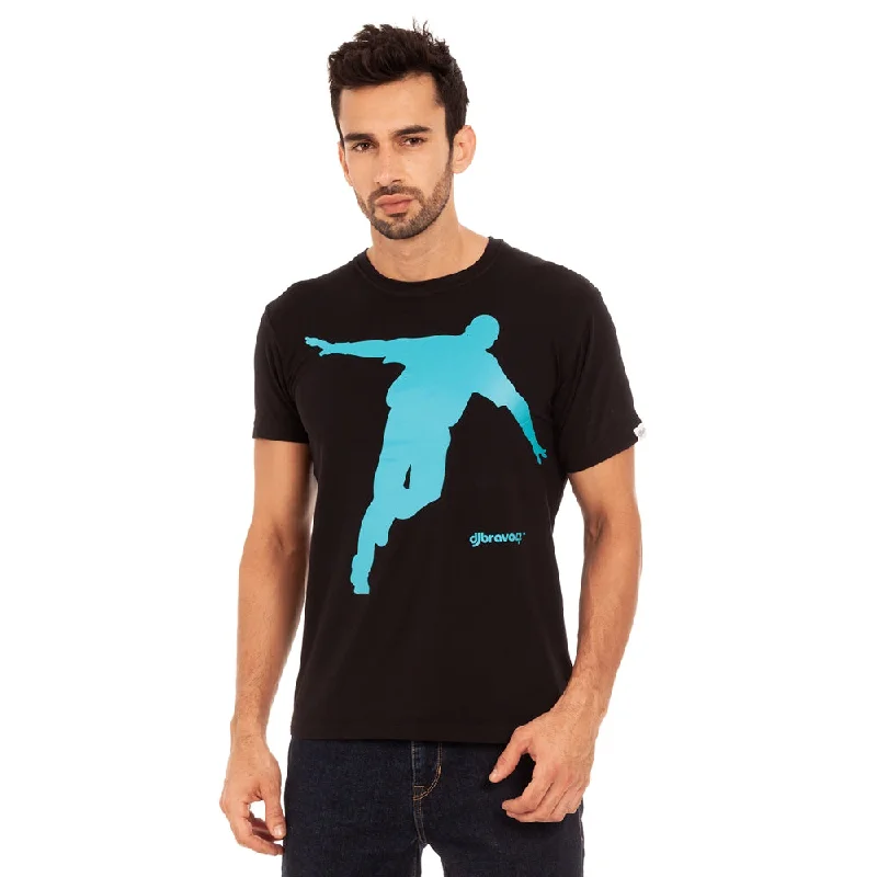 stylish short sleeve shirts for weekend trips -djbravo47 Men's Black - Celebration Blue T-shirt