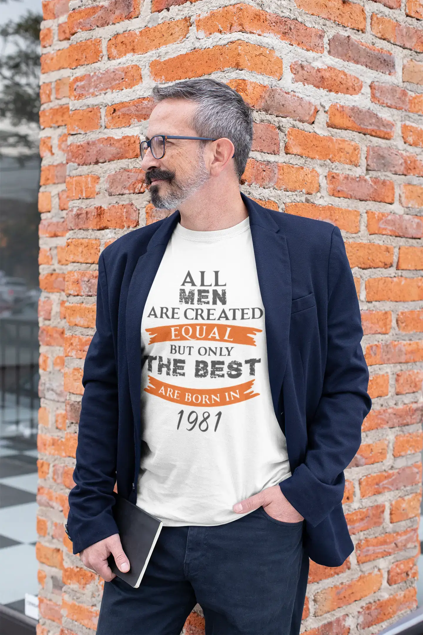 men’s comfortable short sleeve shirts for office wear -1981, Only the Best are Born in 1981 Men's T-shirt White Birthday Gift 00510