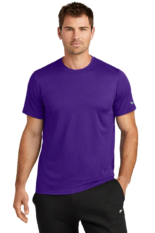 breathable and stylish short sleeve shirts for men -Nike Mens rLegend Dri-Fit Moisture Wicking Short Sleeve Crewneck T-Shirt - Court Purple