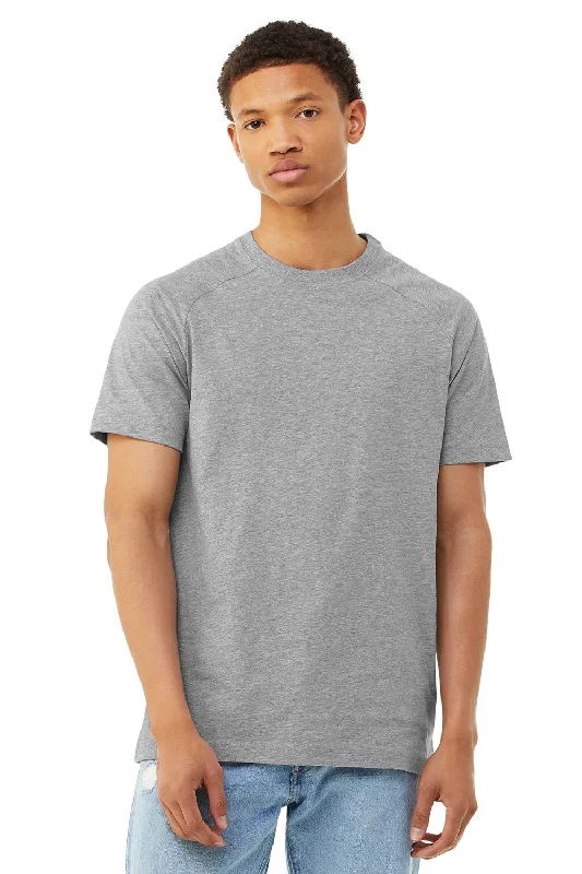 classic short sleeve shirts for casual days out -Bella + Canvas Mens CVC Raglan Short Sleeve Crewneck T-Shirt - Heather Grey