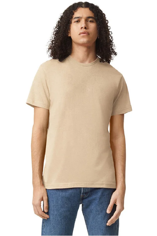 lightweight and breathable summer short sleeve shirts -American Apparel Mens CVC Short Sleeve Crewneck T-Shirt - Heather Bone