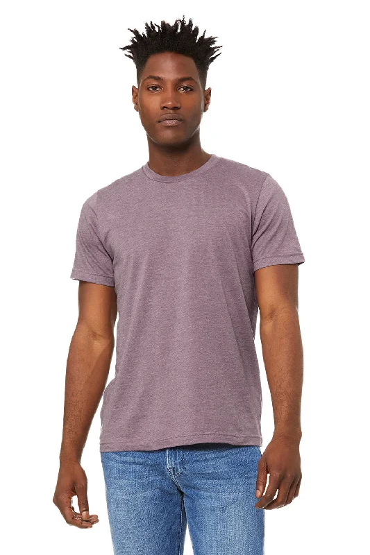 men’s affordable short sleeve shirts for daily wear -Bella + Canvas Mens Heather CVC Short Sleeve Crewneck T-Shirt - Heather Purple