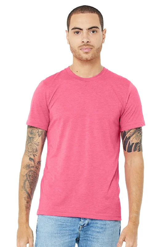 men’s versatile short sleeve shirts for any season -Bella + Canvas Mens Short Sleeve Crewneck T-Shirt - Charity Pink