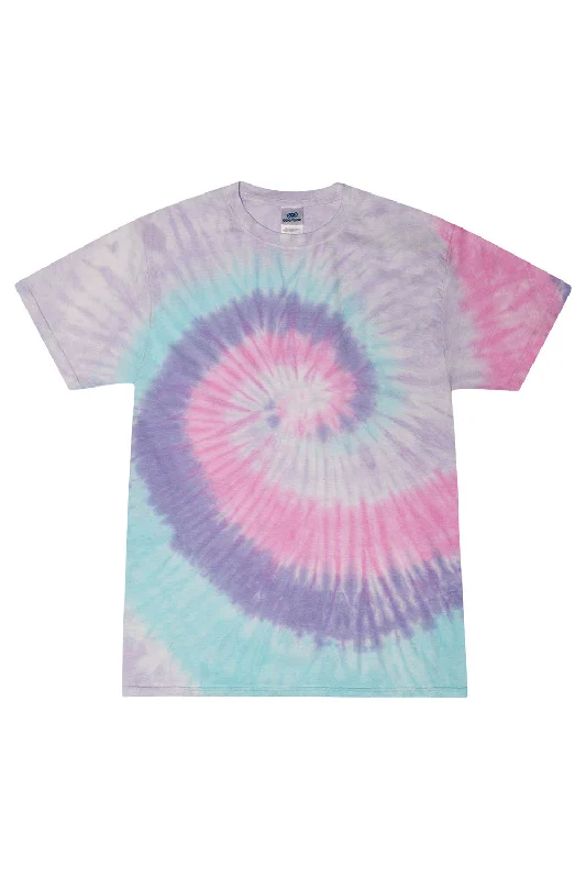 comfortable and cool short sleeve shirts for summer -Tie-Dye Mens Short Sleeve Crewneck T-Shirt - Unicorn