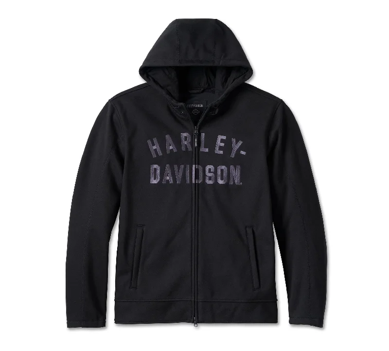 trendy short sleeve shirts for work and play -Harley-Davidson Men's Deflector Hooded Riding Fleece, Black - 98102-23VM