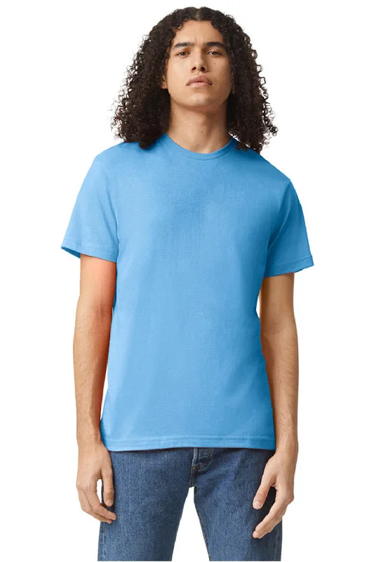 men’s graphic short sleeve t-shirts for casual days -American Apparel Mens CVC Short Sleeve Crewneck T-Shirt - Heather Light Blue