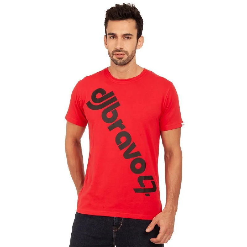 trendy and affordable short sleeve t-shirts -djbravo47 Men's Red - Logo Black T-shirt