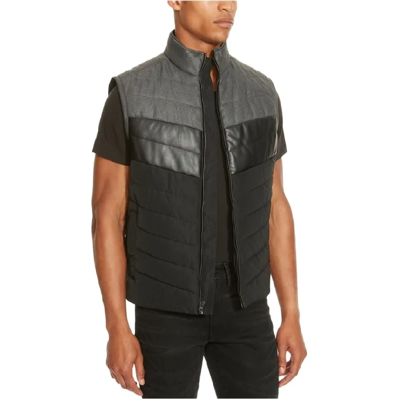 Men's fringe leather jackets-Kenneth Cole Mens Colorblock Puffer Vest