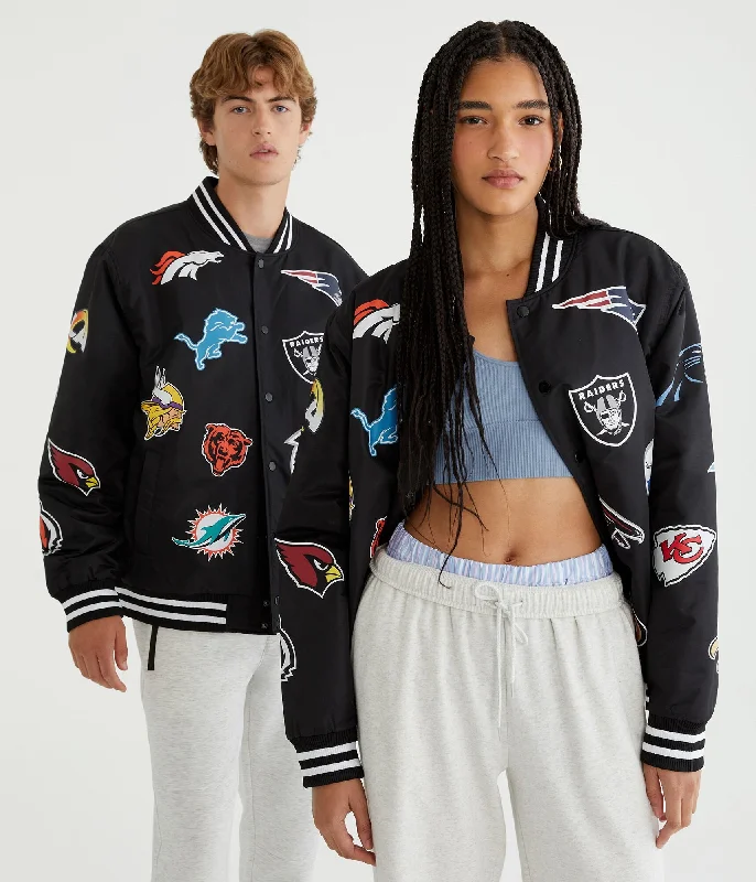 Men's voluminous puffer jackets-Aeropostale Nfl Team Logos Bomber Jacket