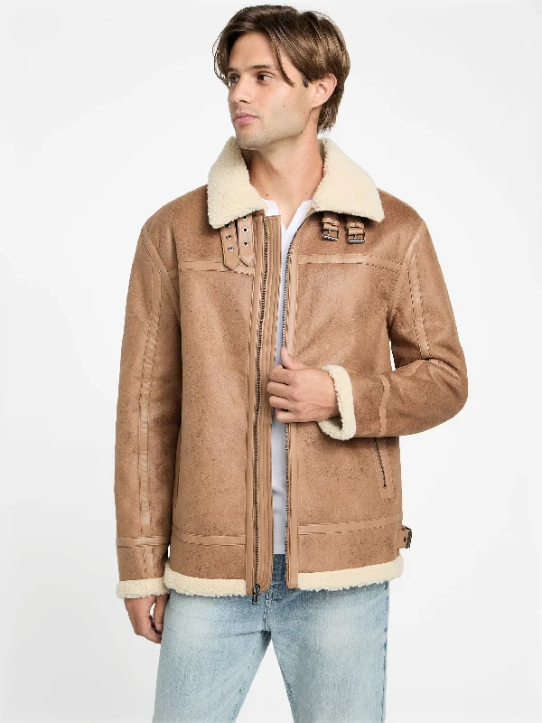 Men's polar fleece jackets-Angus Faux-Suede Jacket