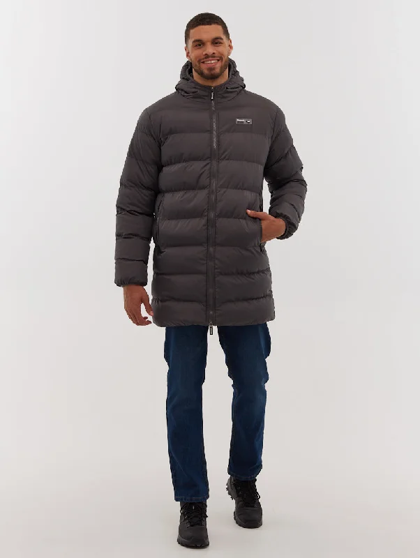 Men's windproof rain jackets-Armann Longline Puffer Coat