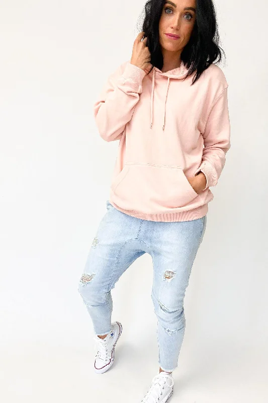 Men’s stylish sporty hoodie-AS Colour Premium Hood Pale Pink