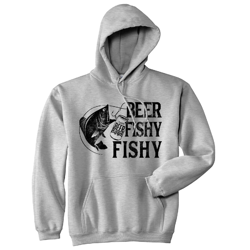 Men’s sleek urban hoodie-Beer Fishy Fishy Hoodie