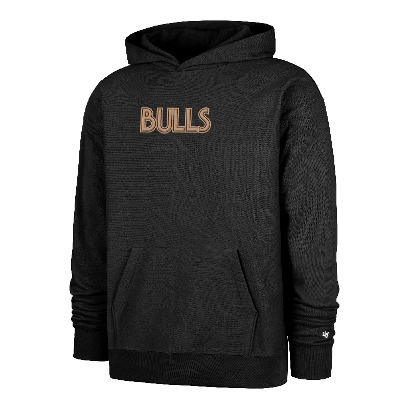 Men’s soft grey hoodie-CHICAGO BULLS CITY EDITION DOUBLE CROSSOVER '47 FOUNDATION HOOD