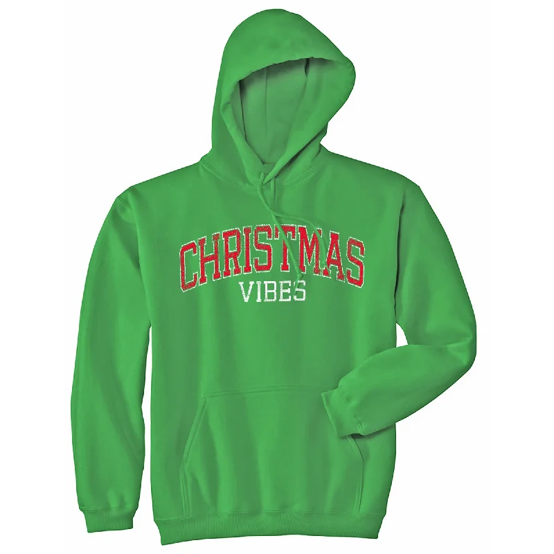 Men’s comfy street pullover-Christmas Vibes Unisex Hoodie Funny Xmas Holiday Season Lovers Hooded Sweatshirt